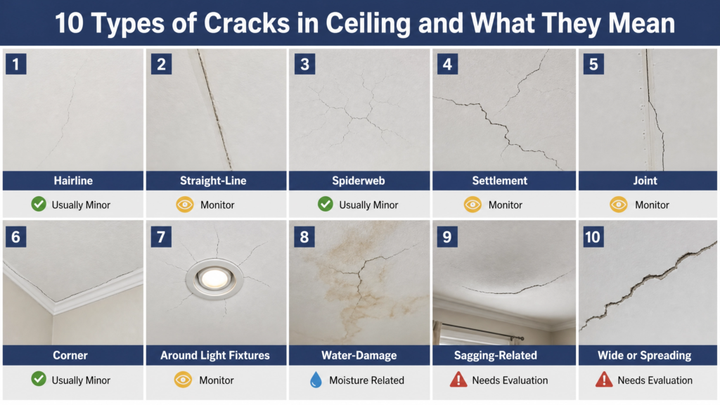 Types of Cracks in Ceiling