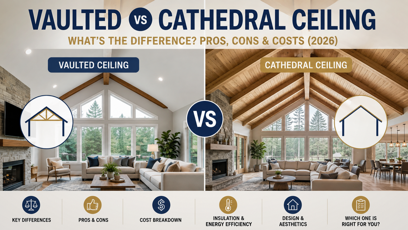Vaulted vs Cathedral Ceiling