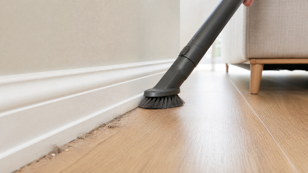 cleaning baseboards