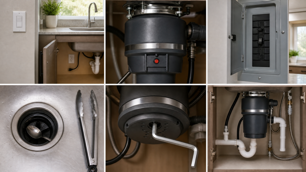 how to fix or reset a garbage disposal