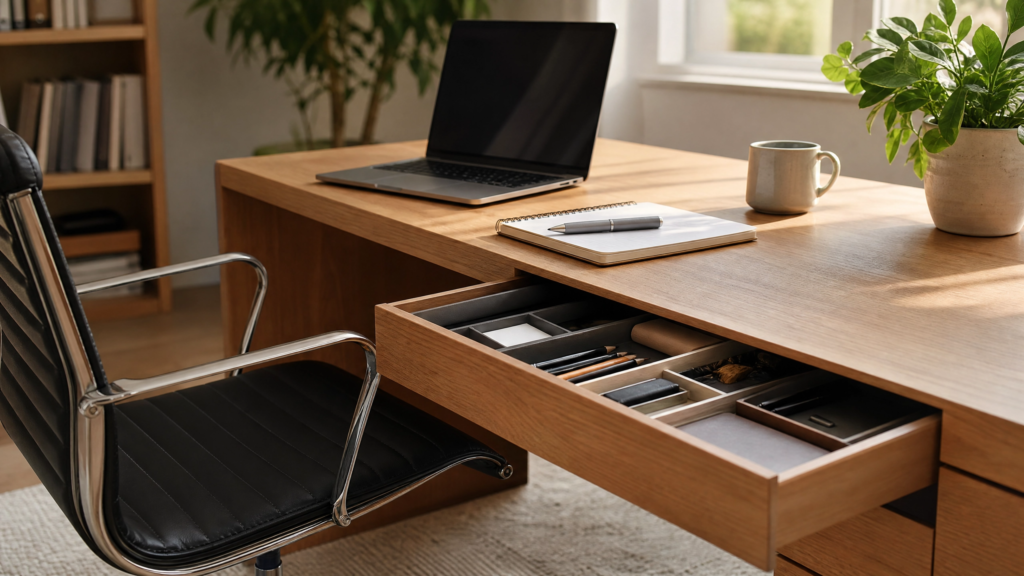 minimalist desk organization