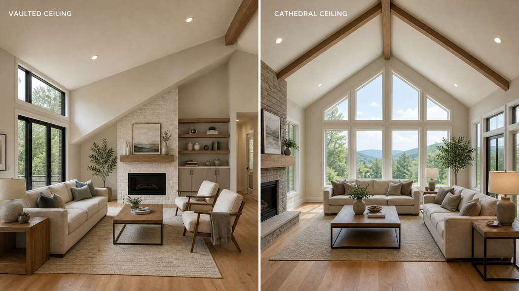 vaulted ceiling vs cathedral ceiling
