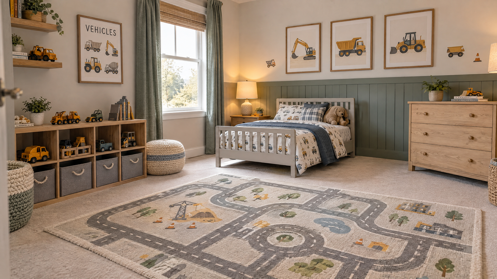 Cars, Trucks or Construction-Themed Room