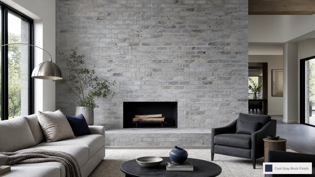 Gray Limewashed Brick