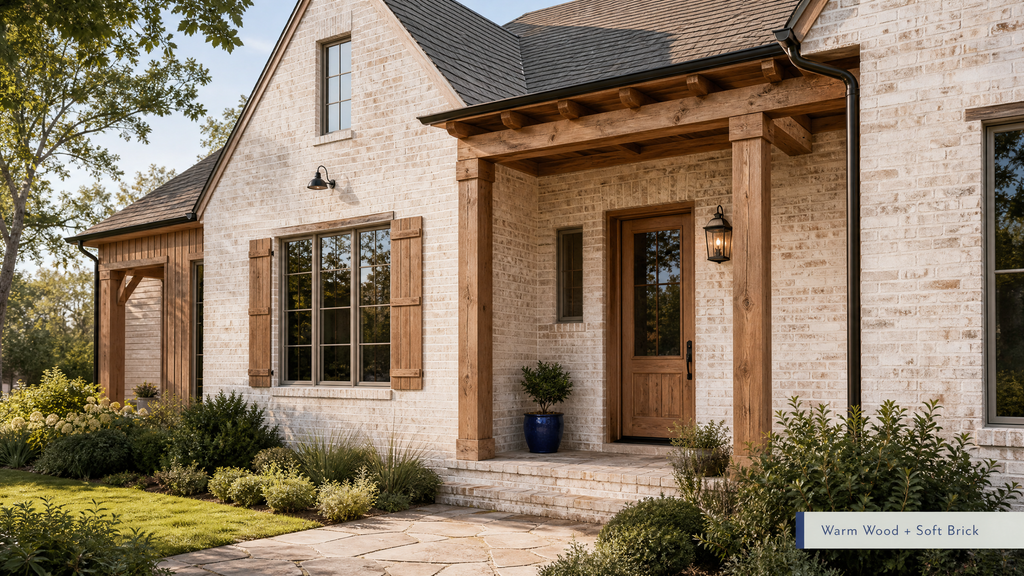 Limewashed Brick With Natural Wood