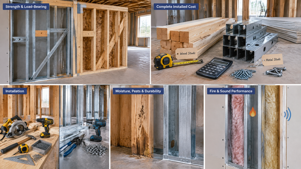 Metal Studs vs Wood Studs difference