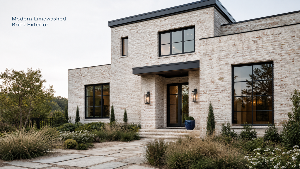 Modern Limewashed Brick Exterior