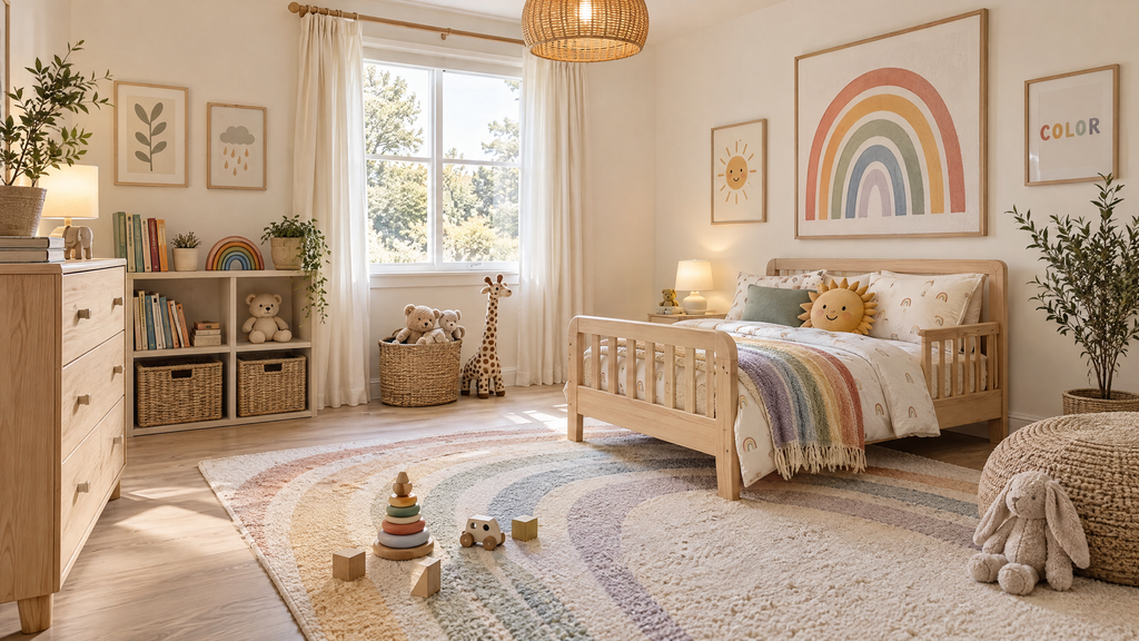Rainbow-Themed Toddler Girl Room