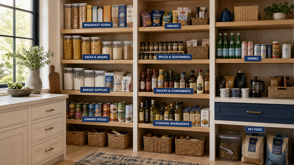 how to organize kitchen pantry