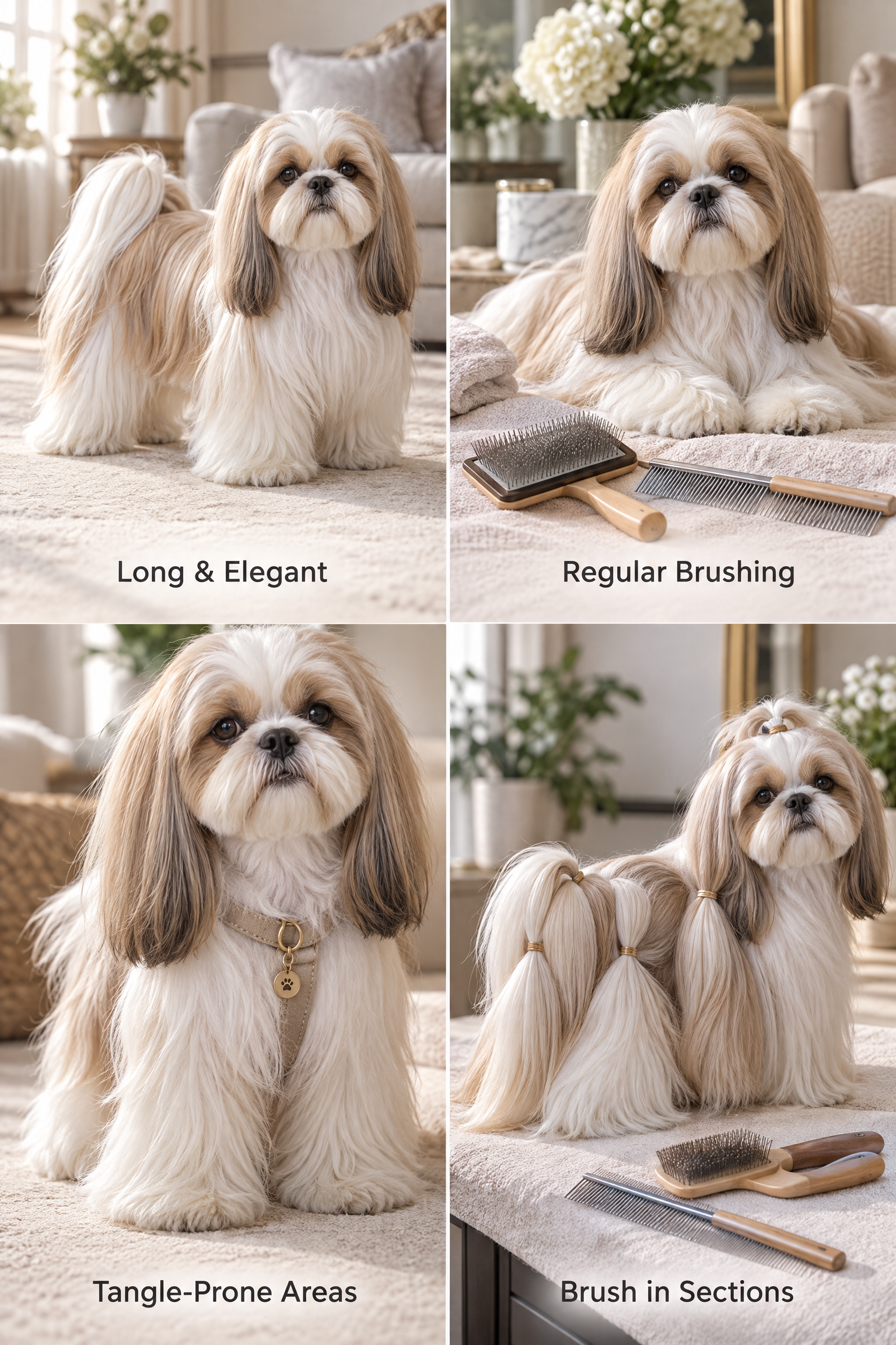 Long Coat with a Trimmed Face shihtzu hairstyle